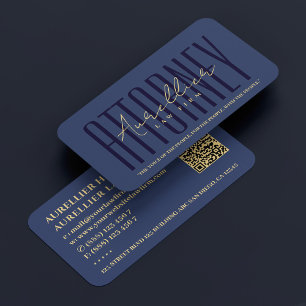 Professional Attorney Law Firm Dark Blue Modern Business Card