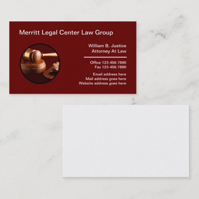 Professional Attorney Law Office Business Card (Front/Back)