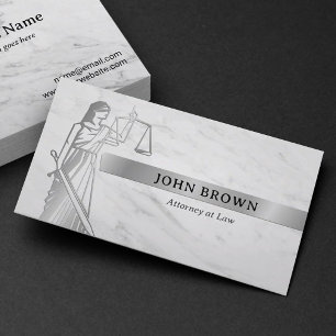 Professional Attorney Lawyer Lady Justice Marble Business Card