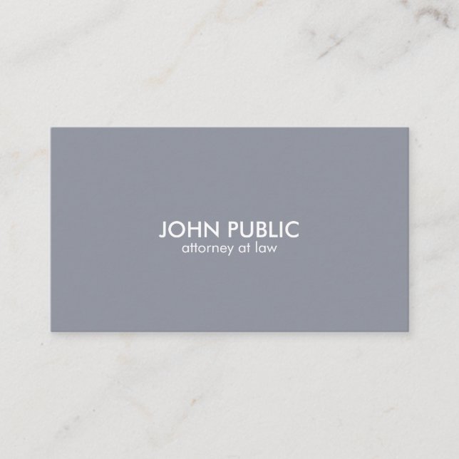Professional Attorney Modern Elegant Grey Lawyer Business Card (Front)
