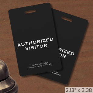 Professional Authorised Visitor Badge ID Badge