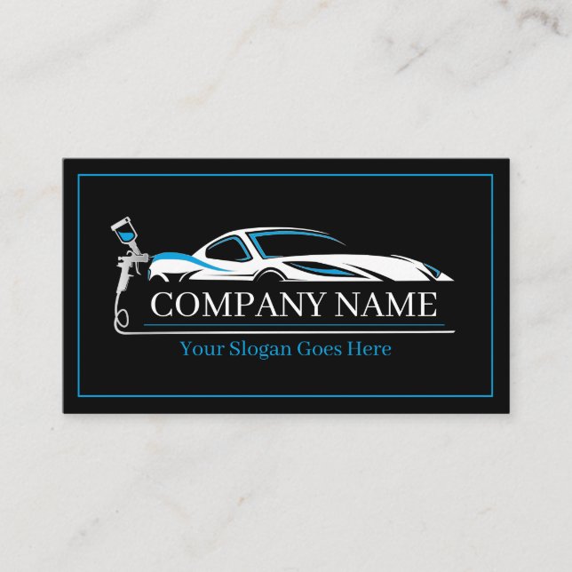 Professional Auto Body Paint Shop Automotive  Business Card (Front)