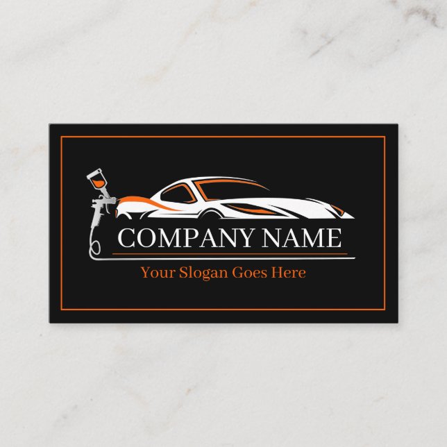 Professional Auto Body Paint Shop Automotive  Business Card (Front)