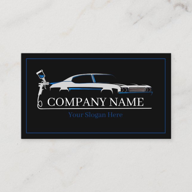 Professional Auto Body Paint Shop Automotive  Business Card (Front)