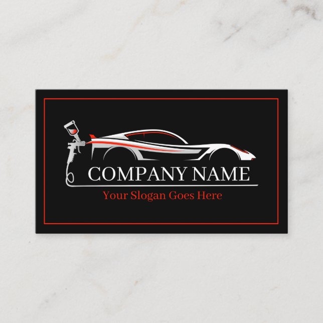 Professional Auto Body Paint Shop Automotive  Business Card (Front)