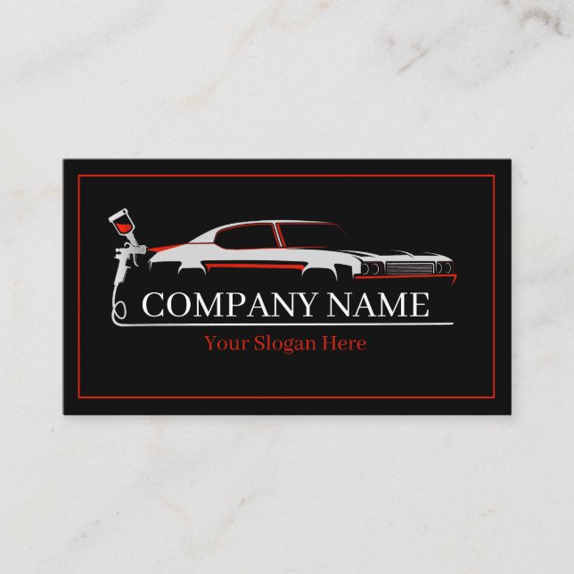 Professional Auto Body Paint Shop Automotive  Business Card (Front)
