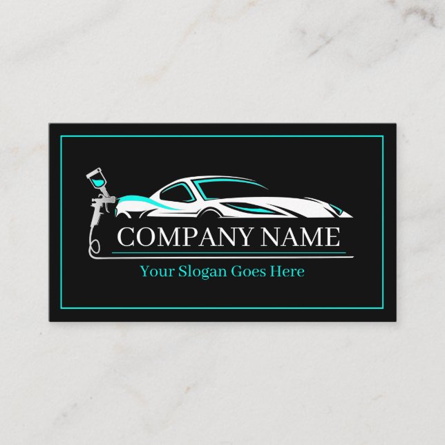 Professional Auto Body Paint Shop Automotive  Business Card (Front)