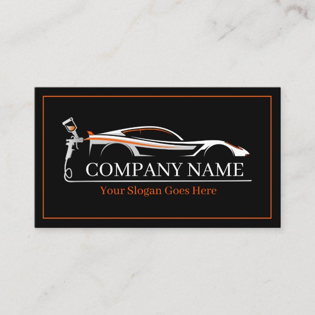 Professional Auto Body Paint Shop Automotive  Business Card (Front)