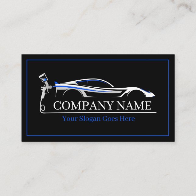 Professional Auto Body Paint Shop Automotive  Business Card (Front)