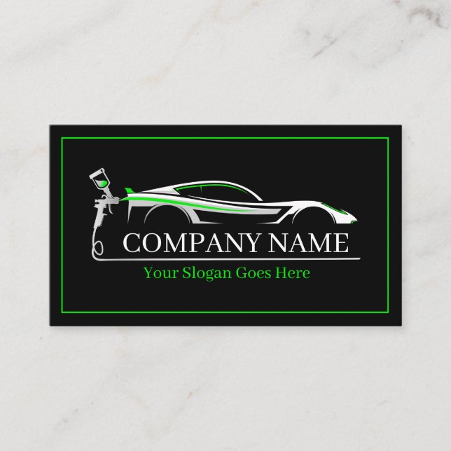 Professional Auto Body Paint Shop Automotive  Business Card (Front)