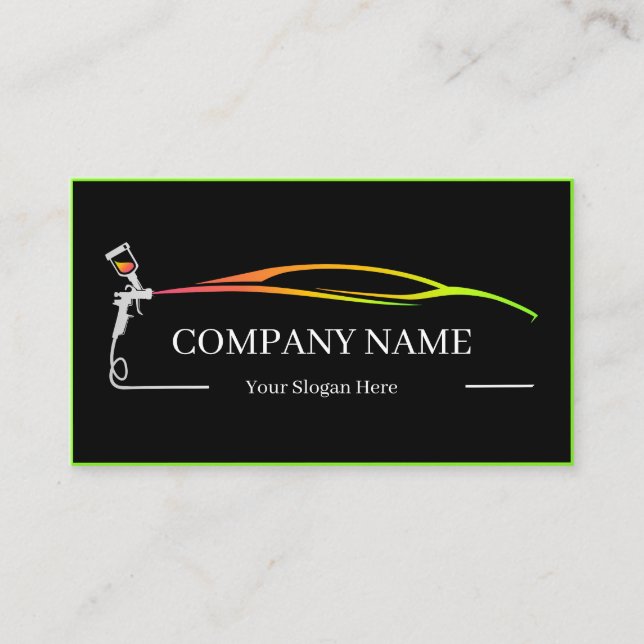 Professional Auto Body Paint Shop Automotive Business Card (Front)