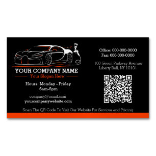 Professional Auto Body Paint Shop Automotive Magnetic Business Card