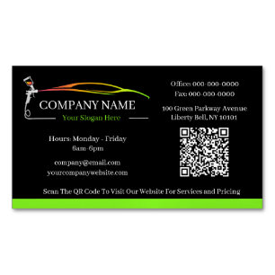 Professional Auto Body Paint Shop Automotive Magnetic Business Card