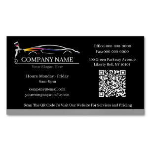 Professional Auto Body Paint Shop Automotive Magnetic Business Card