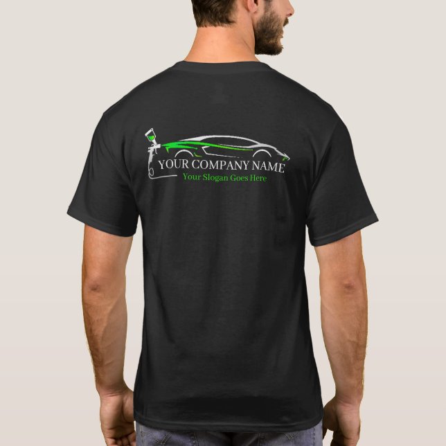 Professional Auto Body Paint Shop Automotive T-Shirt (Back)