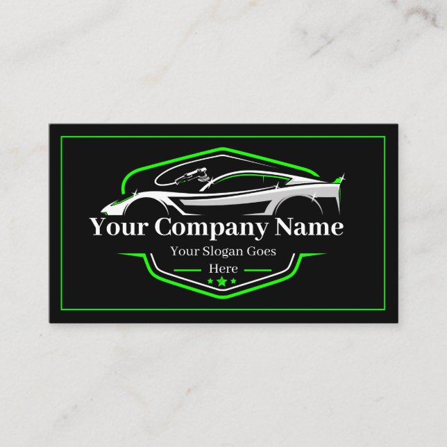 Professional Auto Detailing Car Wash Company Business Card (Front)