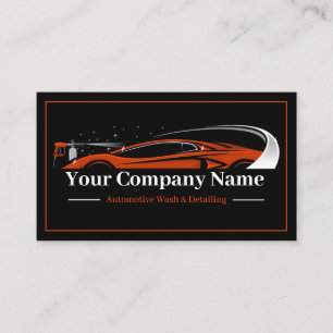Professional Auto Detailing Car Wash Company Business Card
