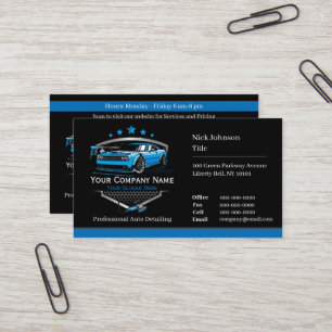 Professional Auto Detailing Car Wash Company Business Card