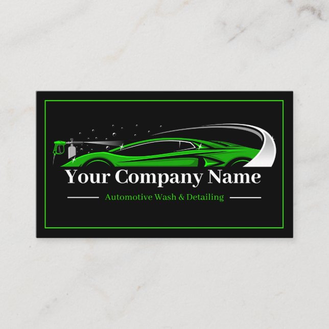 Professional Auto Detailing Car Wash Company Business Card (Front)