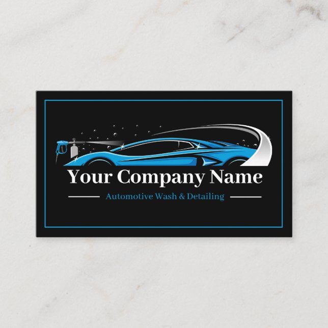 Professional Auto Detailing Car Wash Company Business Card (Front)