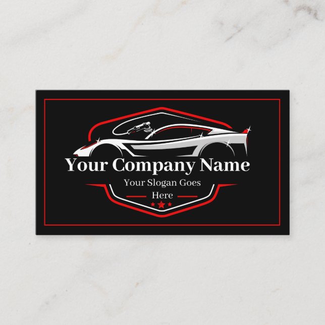 Professional Auto Detailing Car Wash Company Business Card (Front)