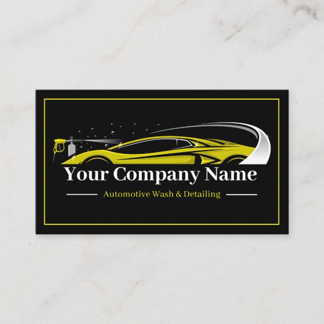 Professional Auto Detailing Car Wash Company Business Card (Front)