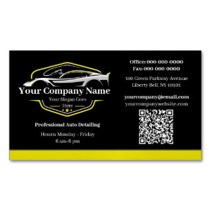 Professional Auto Detailing Car Wash Company Magnetic Business Card