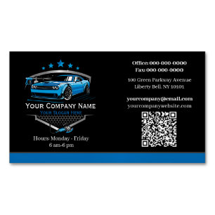 Professional Auto Detailing Car Wash Company Magnetic Business Card