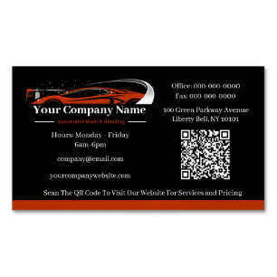Professional Auto Detailing Car Wash Company Magnetic Business Card
