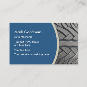 Professional Auto Mechanic Tire Business Card