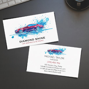Professional Automotive Car Washing Auto Detailing Business Card