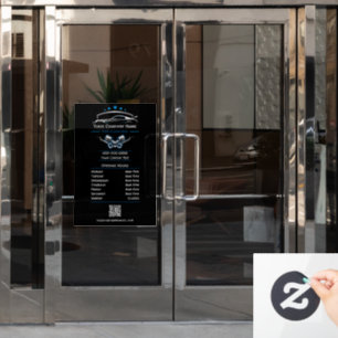 Professional Automotive Repair, Business Hours Window Cling