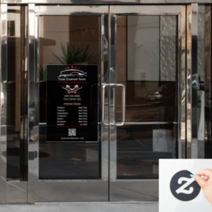 Professional Automotive Repair, Business Hours Window Cling