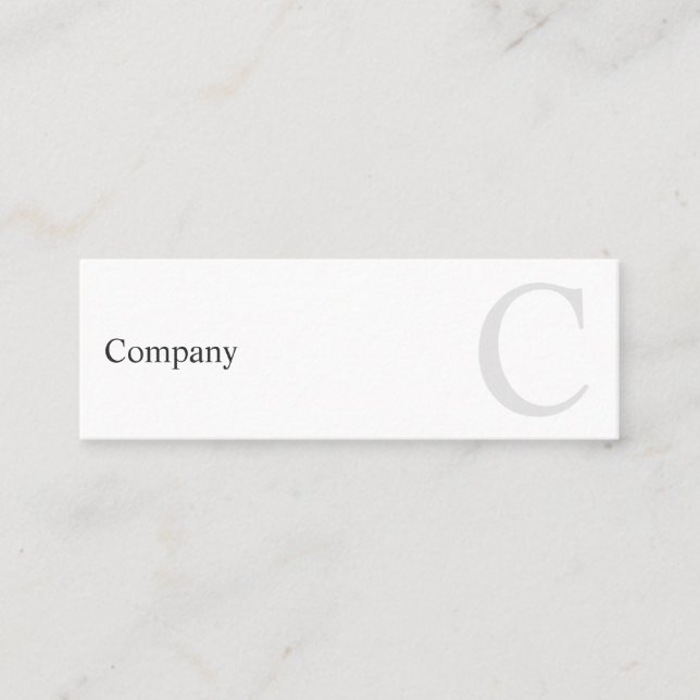 Professional B&W Minimal Typo Mini Business Card (Front)