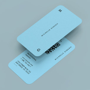 Professional Baby Blue Minimal Simple Business Card