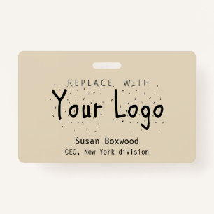 Professional Badge Custom Logo Replacement Text ID Badge