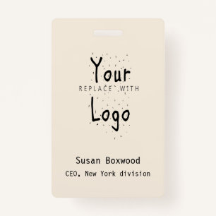 Professional Badge Logo Replacement Custom Text ID Badge