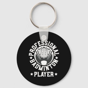 Professional Badminton Player Shuttle Gift Tee Key Ring
