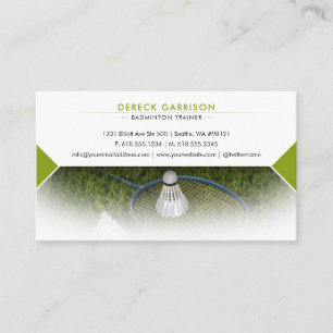 Professional Badminton Trainer Coach Business Card