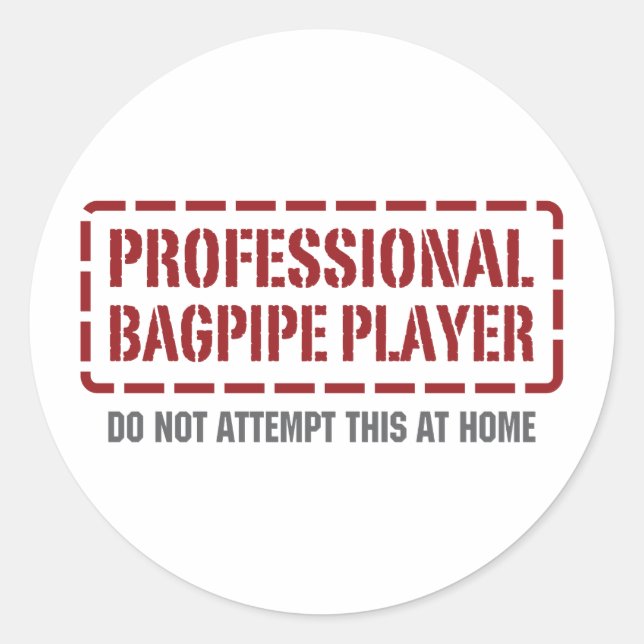 Professional Bagpipe Player Classic Round Sticker (Front)