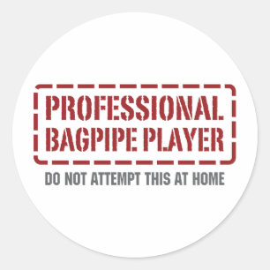 Professional Bagpipe Player Classic Round Sticker