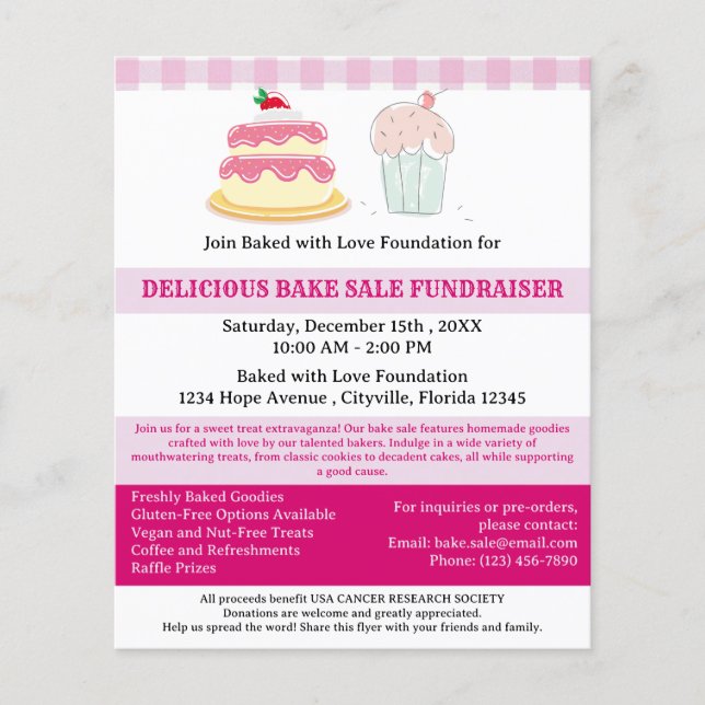 Professional Bake Sale Fundraiser Flyer (Front)