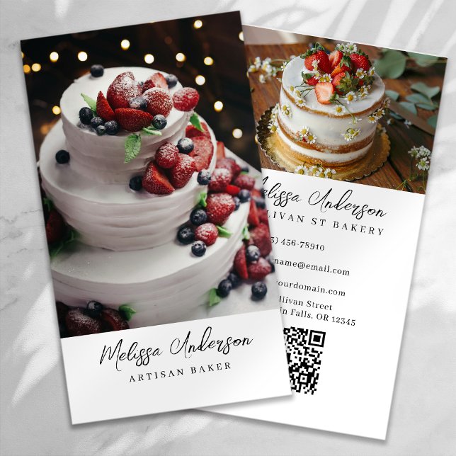 Professional Bakery Photo QR Code Business Card (Creator Uploaded)