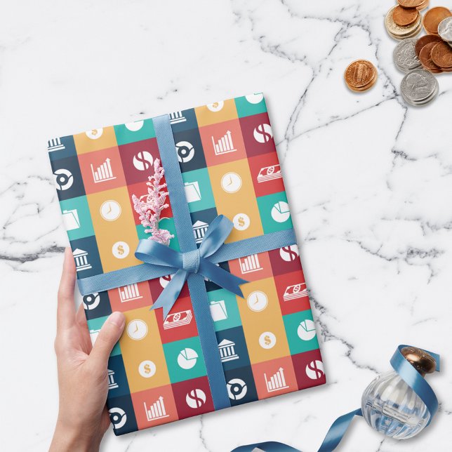 Professional Banker Iconic Pictogram Wrapping Paper (Creator Uploaded)