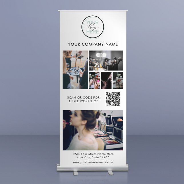 Professional Banner – Logo, Photos & QR Code (Creator Uploaded)