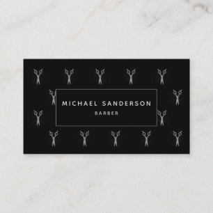 Professional Barber Hairstylist Scissors Black Business Card
