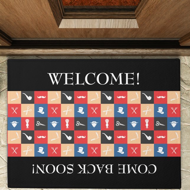 Professional Barber Iconic Pictogram Doormat (Creator Uploaded)