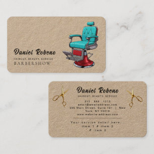 Professional Barber Minimalist Barbershop Rustic Business Card