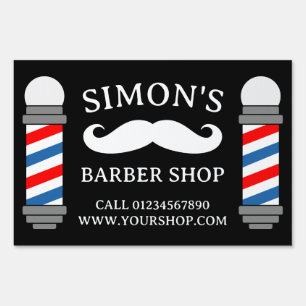 Professional barber shop outdoor business sign 