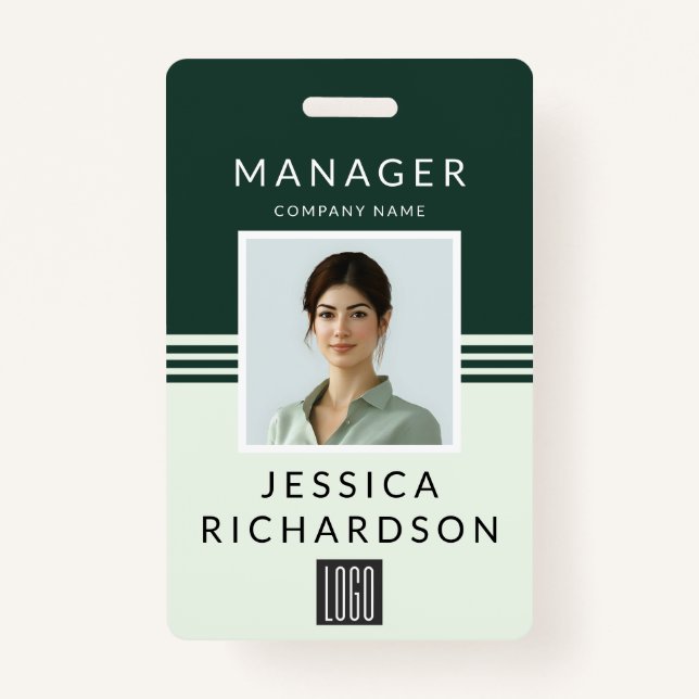 Professional Barcode & Logo ID ID Badge (Front)